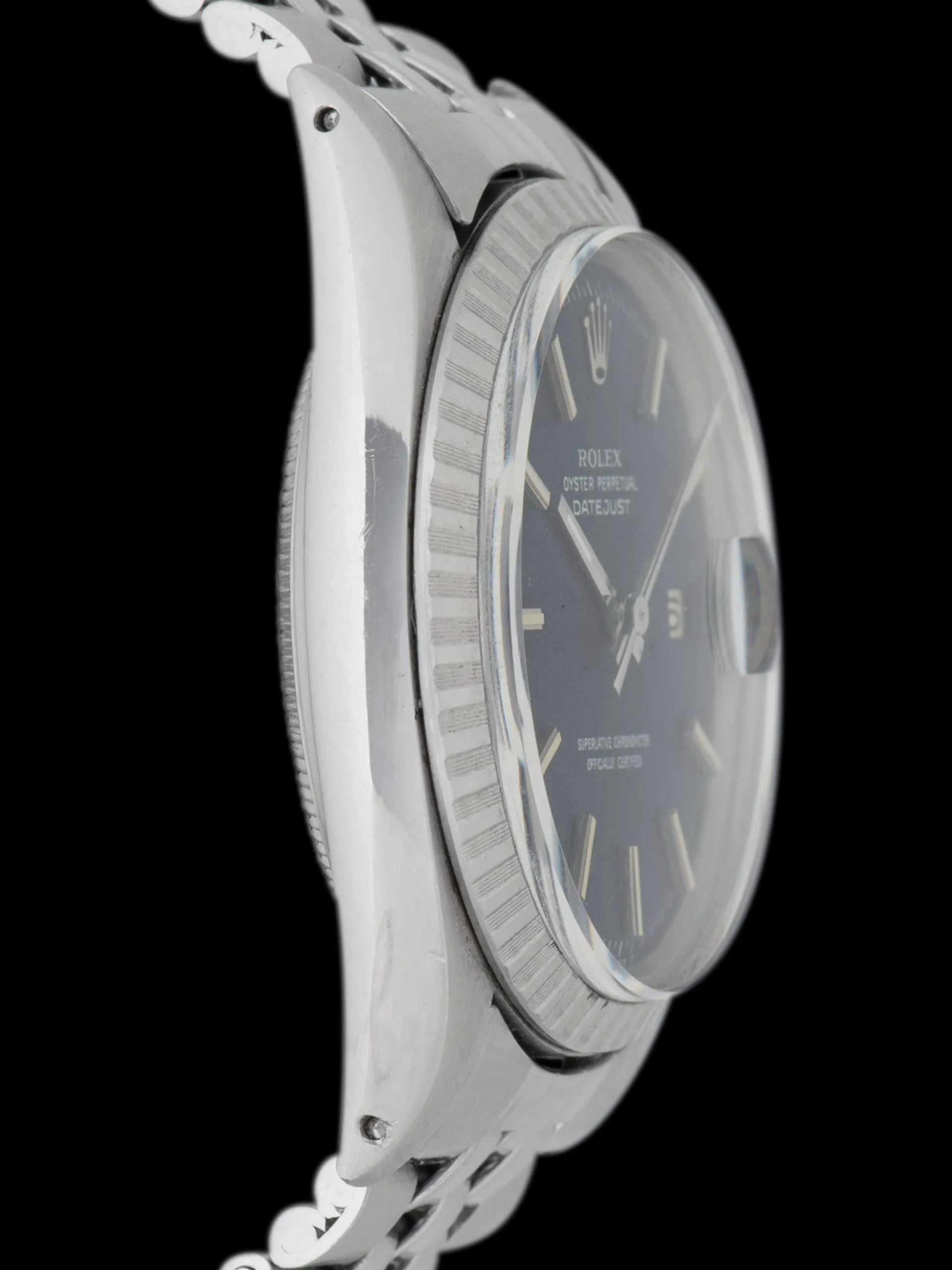 *Unpolished* 1968 Rolex Datejust (Ref. 1603) Black "Confetti" Dial W/ Double Punched Papers