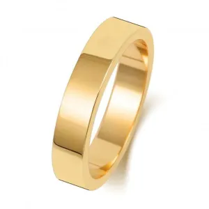 Wedding Band 9K Flat Flat 4 mm -1.45 Wedding  Ring W174M