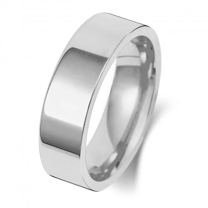 Wedding Band Platinum Flat Court 6mm-1.5 Wedding  Ring WP126M