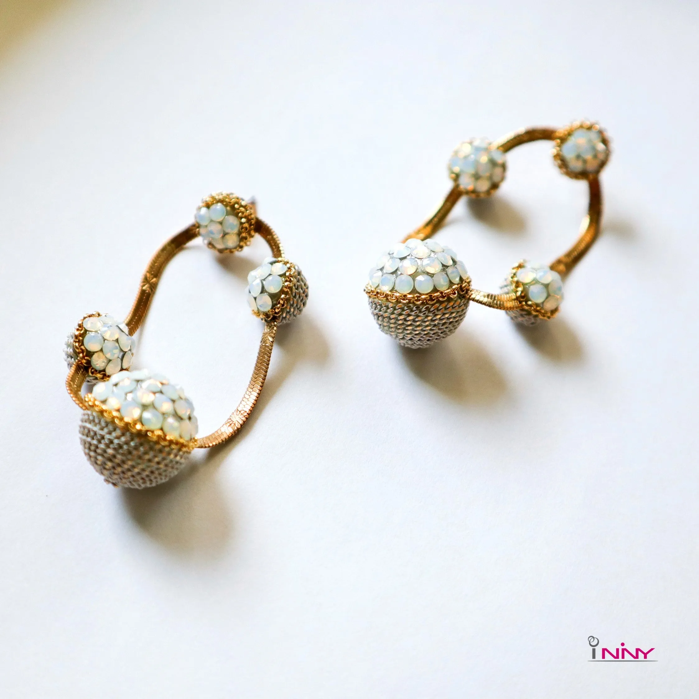 White Galaxy Handmade Earrings