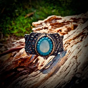 White labradorite or moonstone bracelet