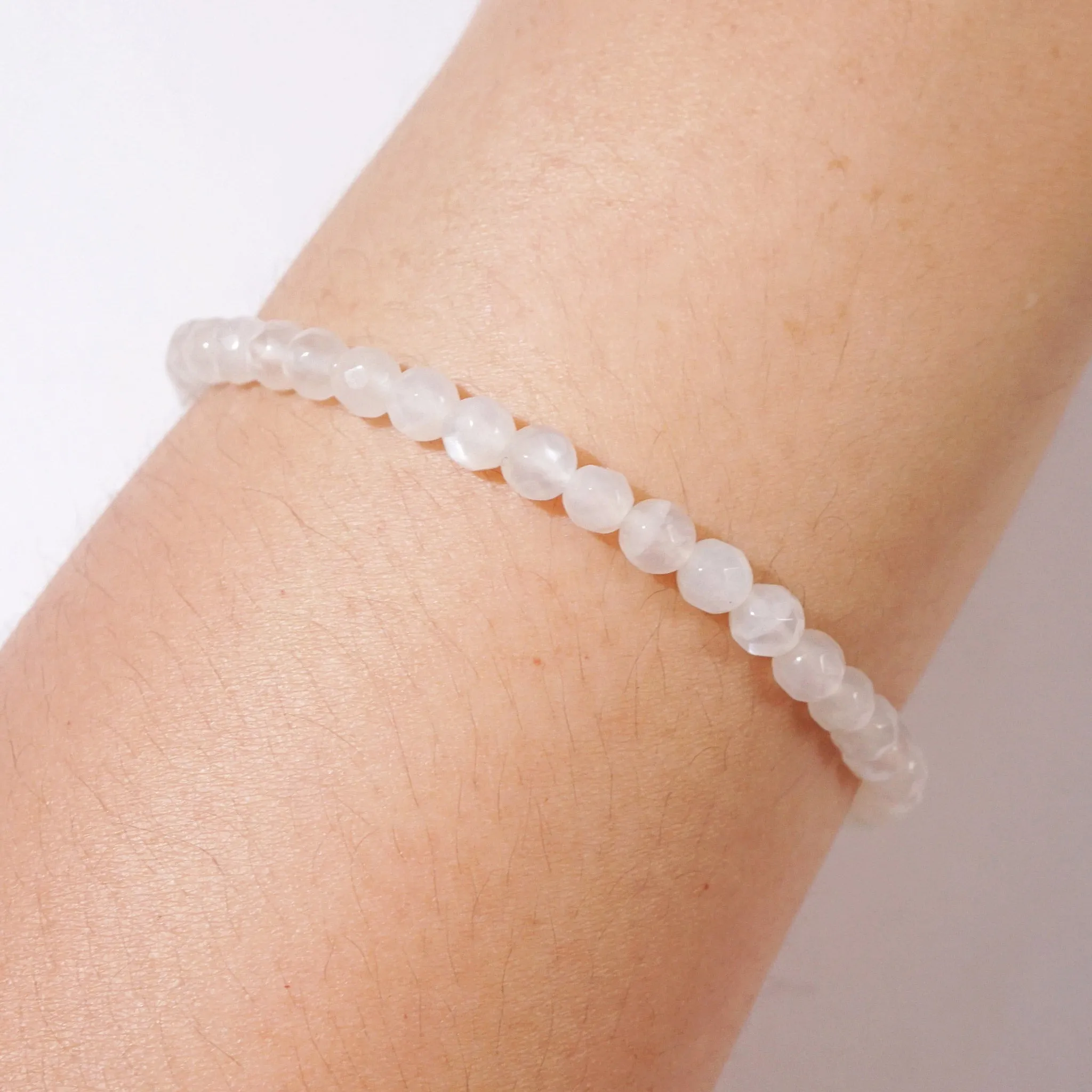 White Moonstone Faceted 4mm