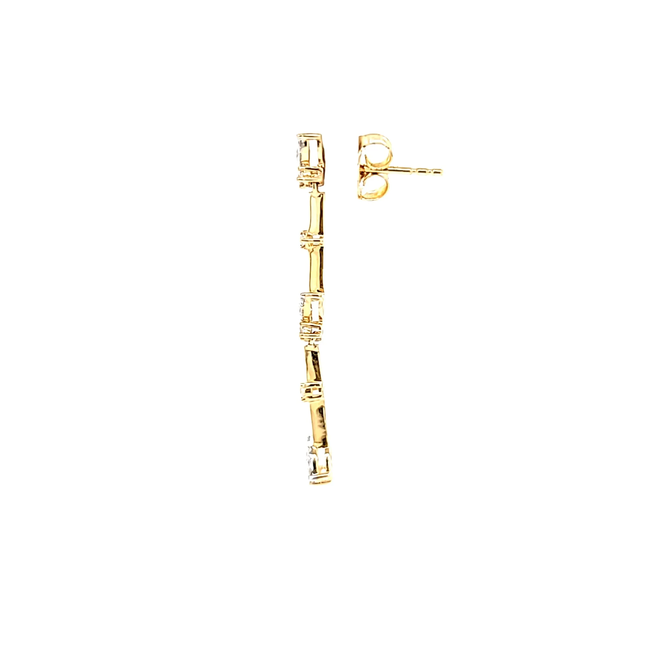 Yellow Gold Diamond Marquise Pod Dangle Earrings (I7832)